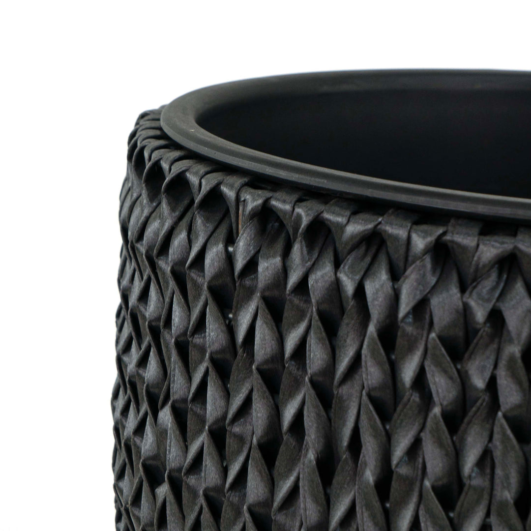 Fishbone Tall Planter Black