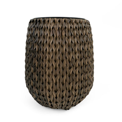 Fishbone Tall Planter Brown