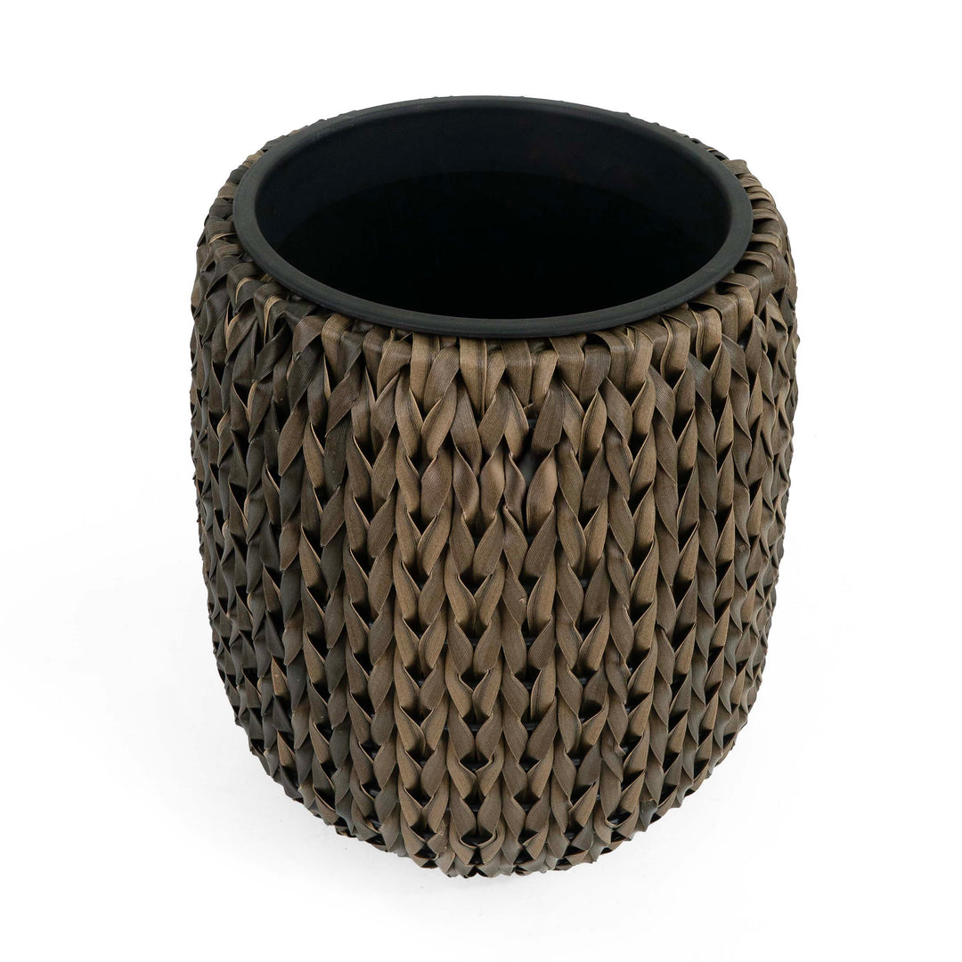 Fishbone Tall Planter Brown