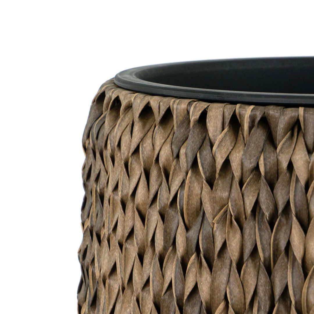 Fishbone Tall Planter Brown