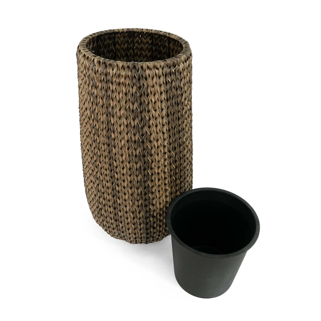 Fishbone Tall Planter Brown