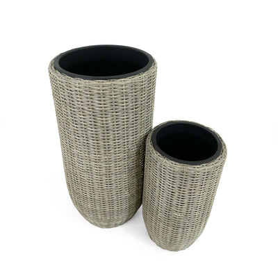 Flat Wicker Planter