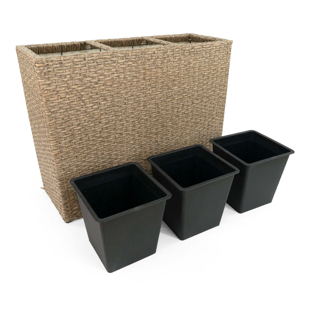 Polyrattan Planter Three in One