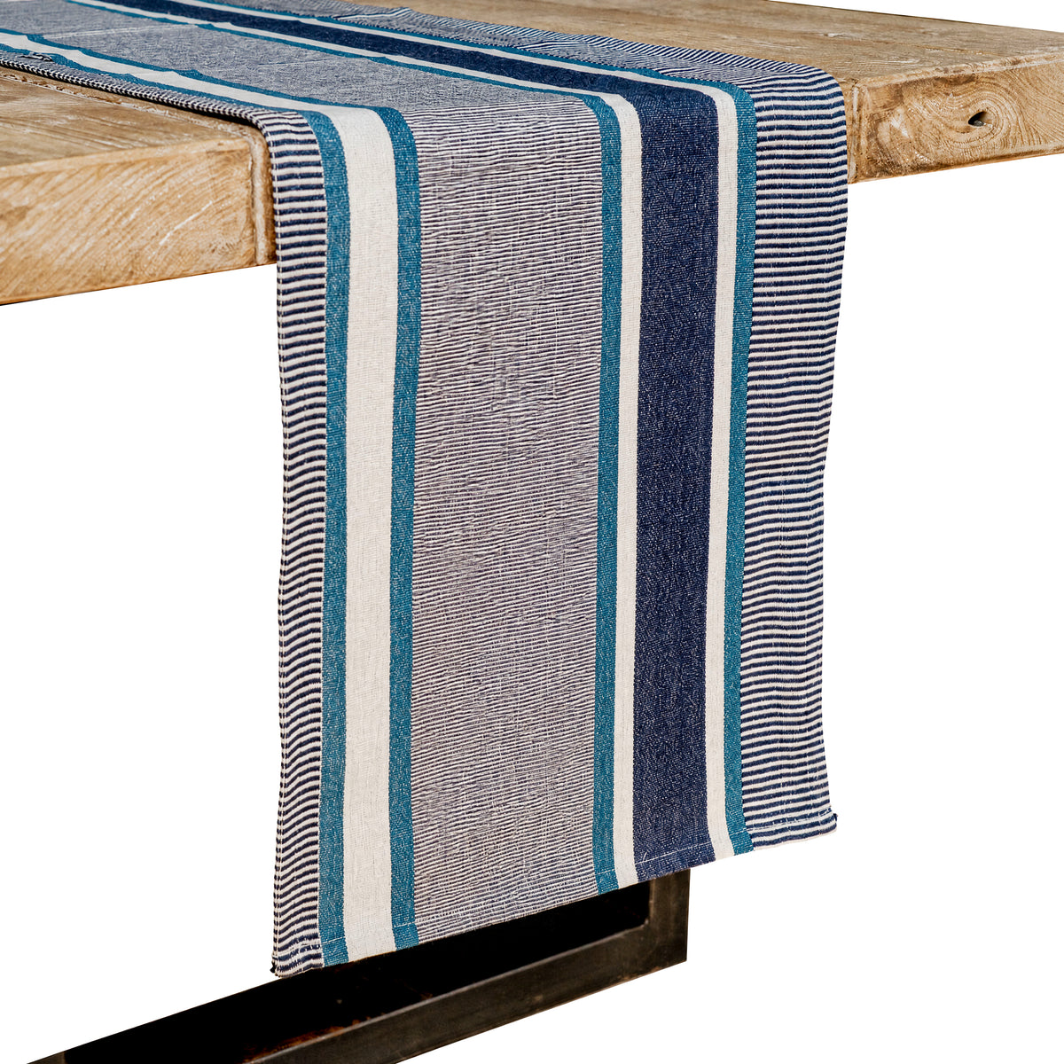 STRIPS TABLE RUNNER BLUE MIX