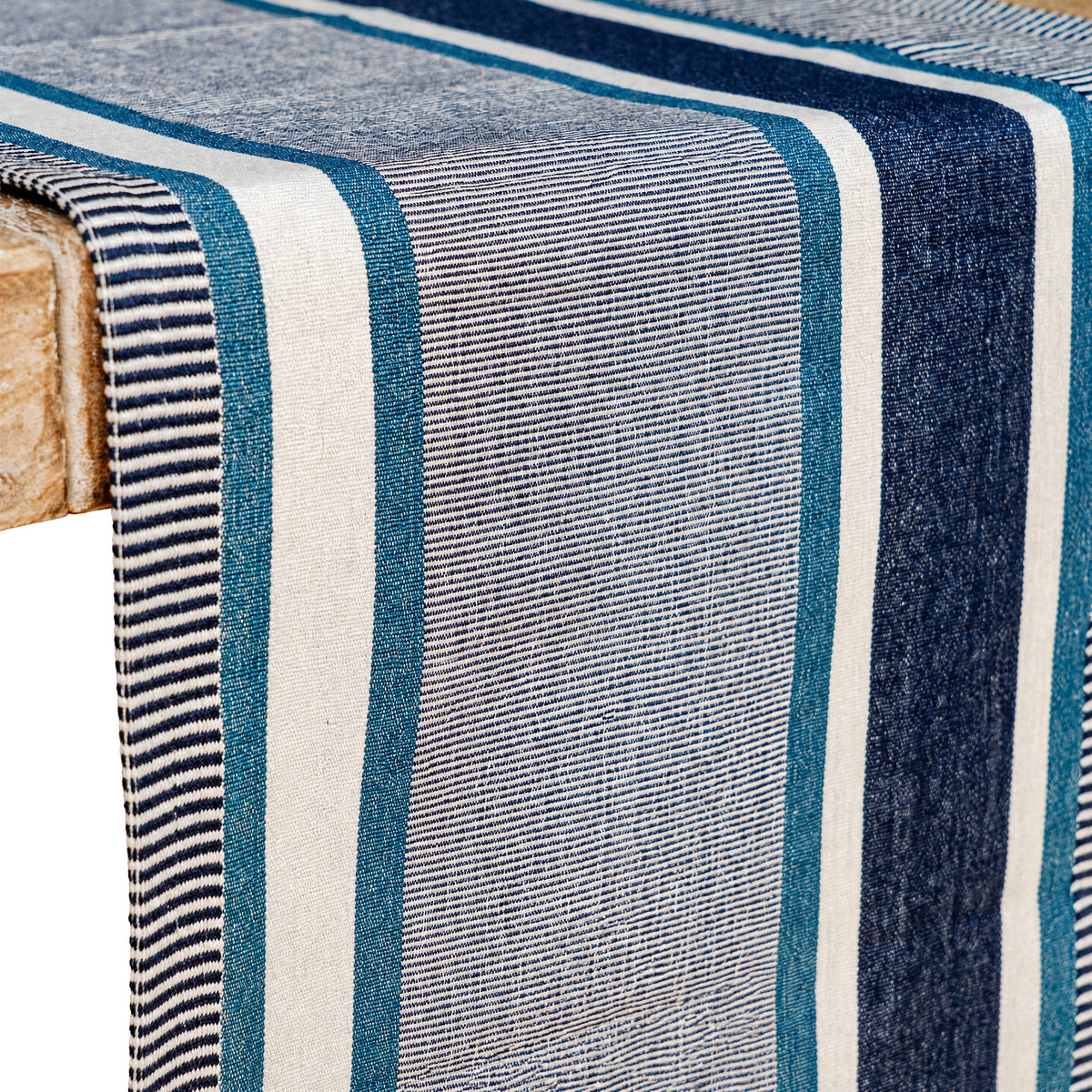 STRIPS TABLE RUNNER BLUE MIX