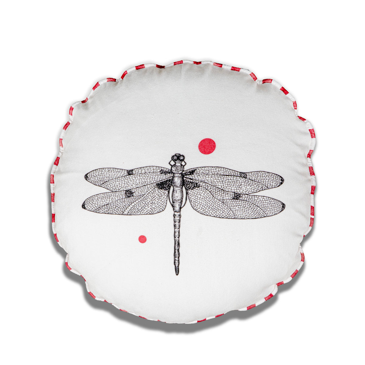 DRAGON FLY EMBROIDERED CUSHION COVER