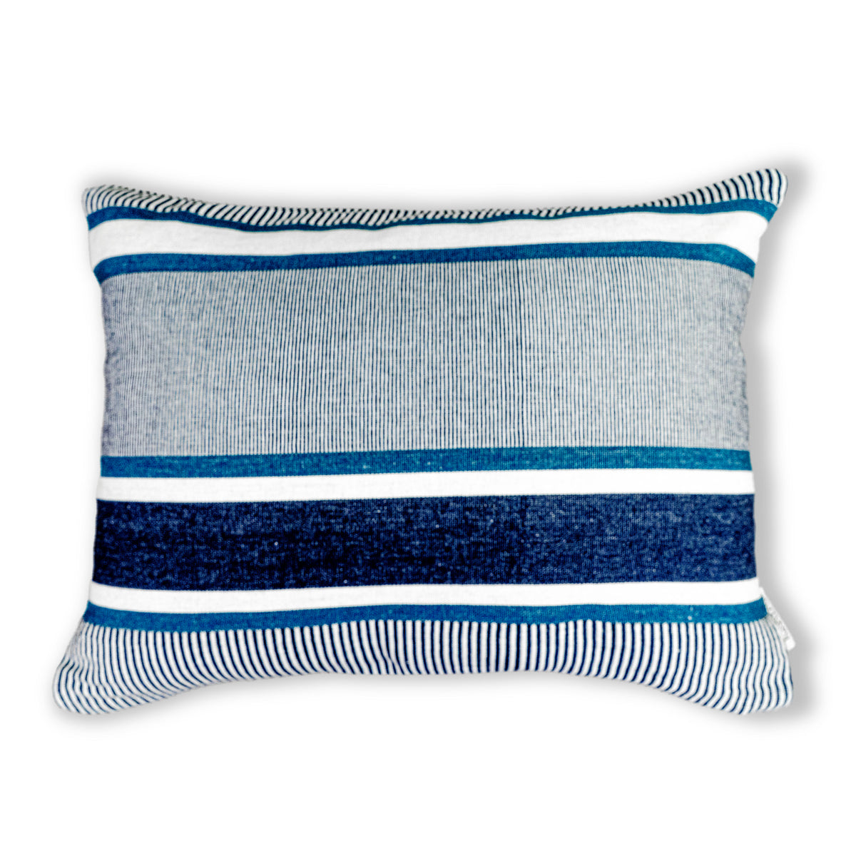 STRIPS CUSHION COVER BLUE MIX