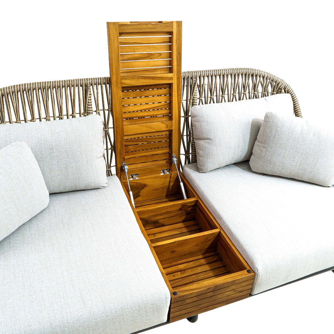 Euston Two Seater Sofa with Table and Cushions