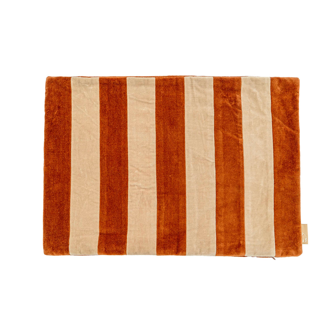 Willow Burnt Orange Velvet Stripe Cushion Cover