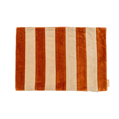 Willow Burnt Orange Velvet Stripe Cushion Cover