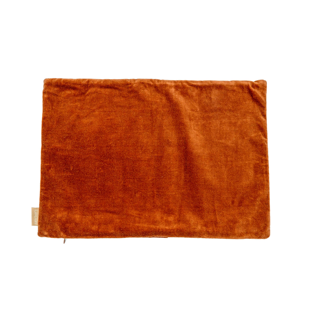 Willow Burnt Orange Velvet Stripe Cushion Cover