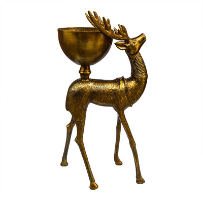 Deer Sculpture With Bowl