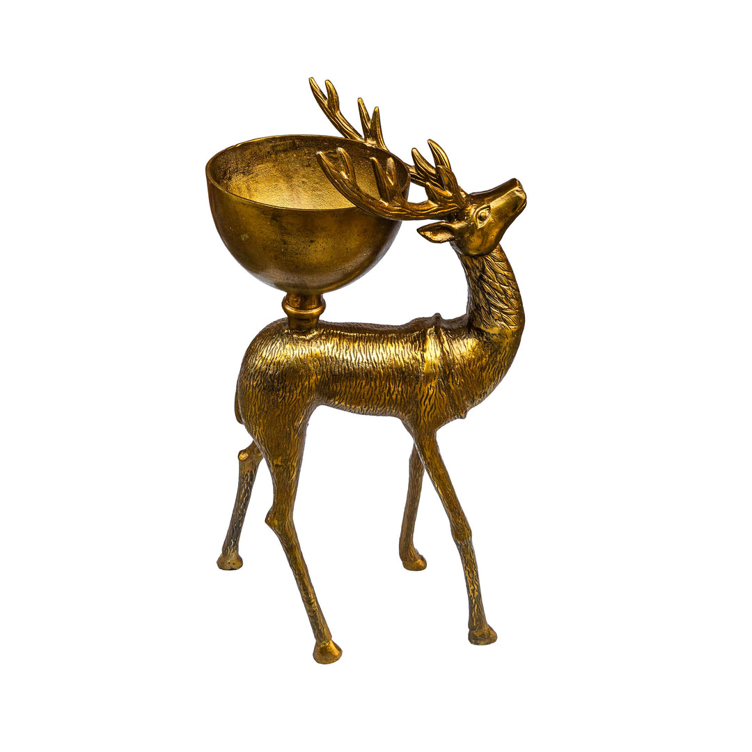 Deer Sculpture With Bowl