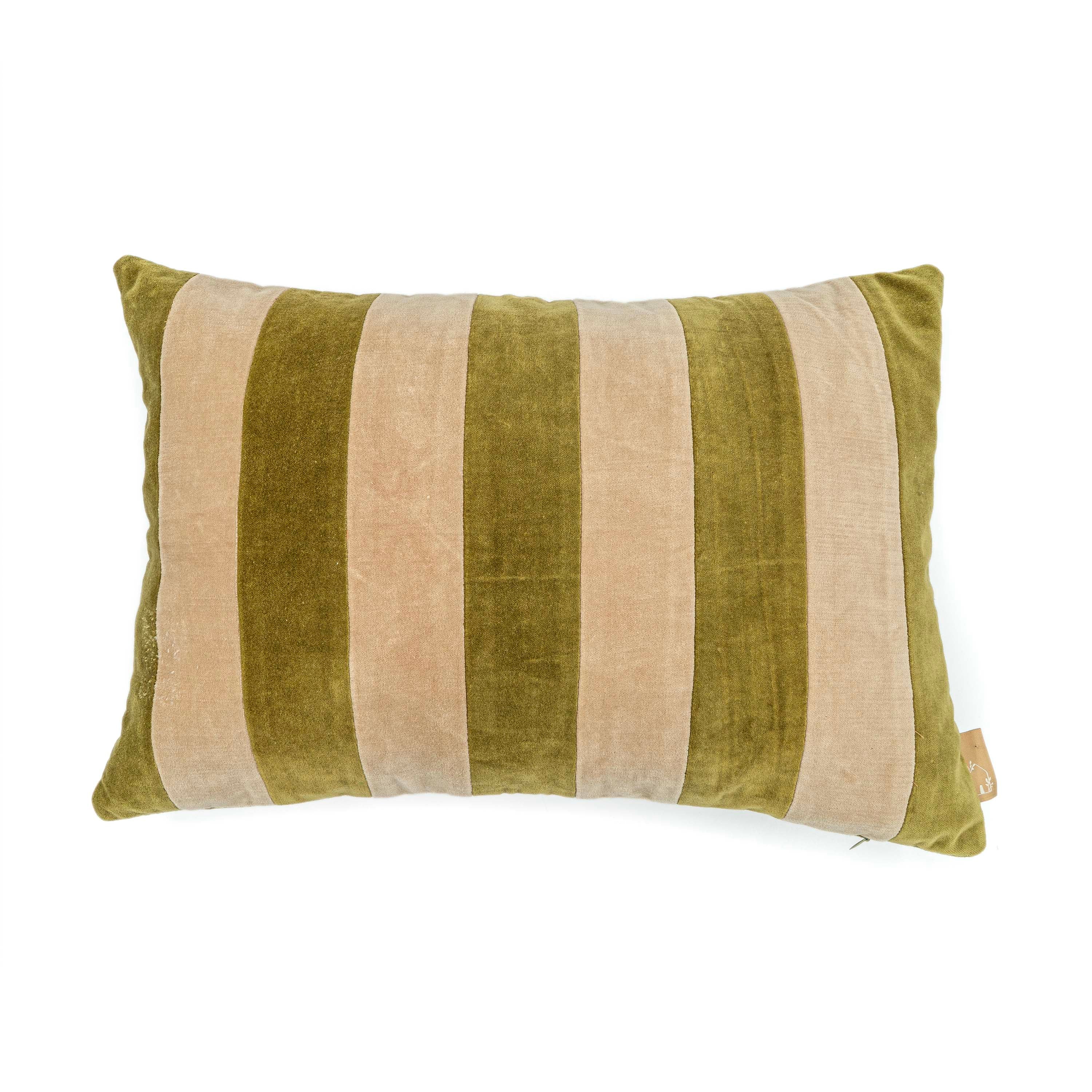Willow Olive Velvet Stripe Cushion Cover