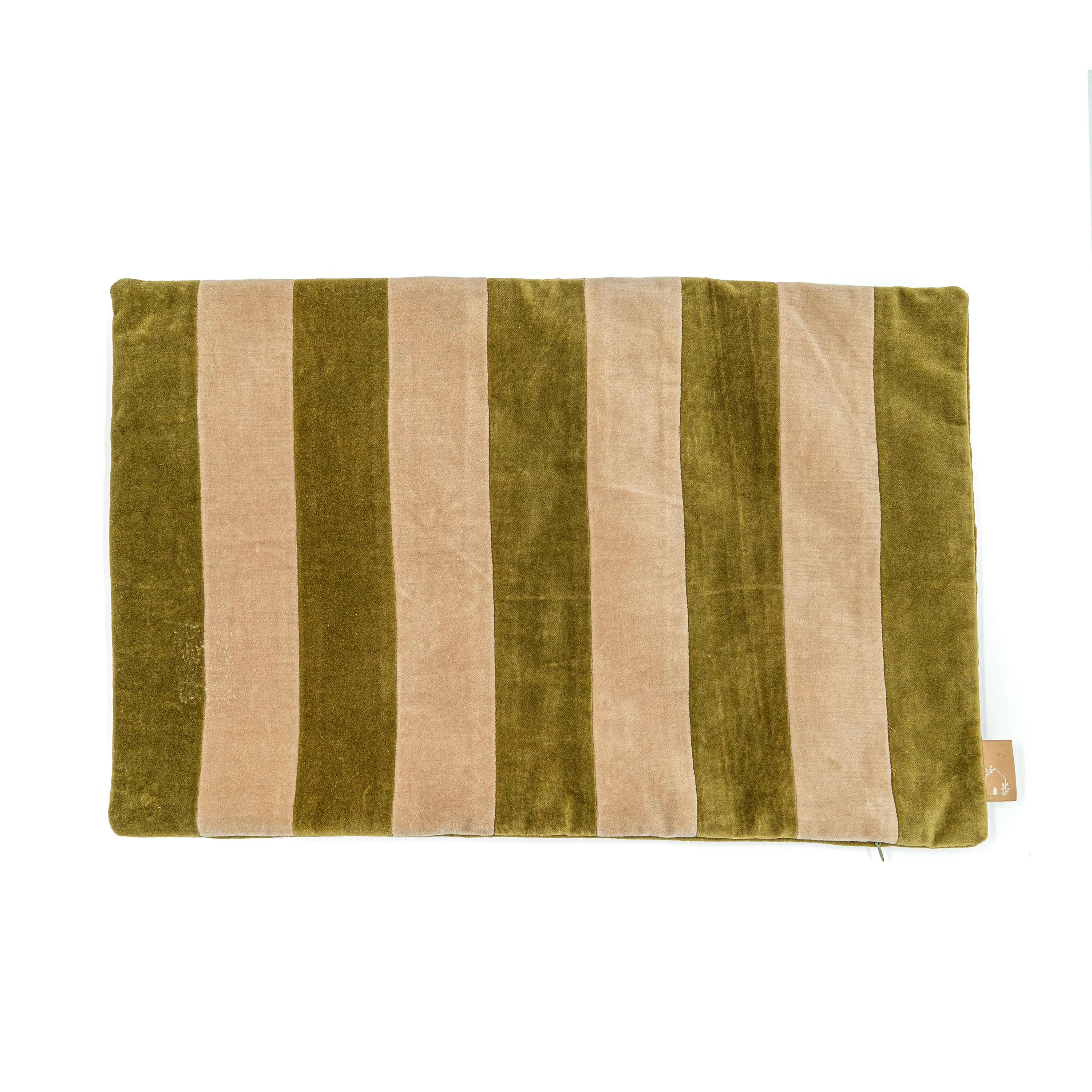 Willow Olive Velvet Stripe Cushion Cover