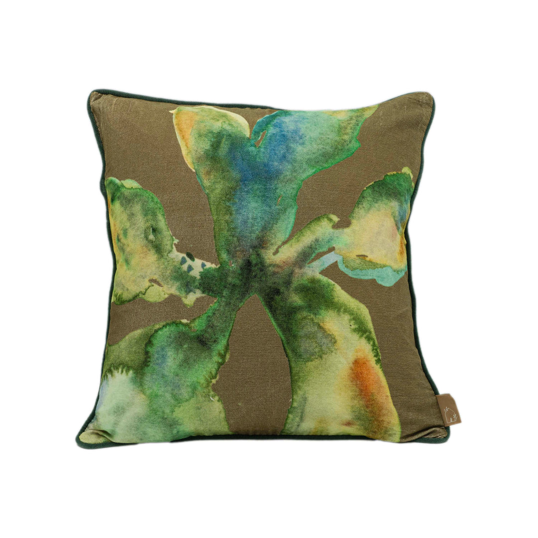 Bloom Olive Velvet Cushion Cover