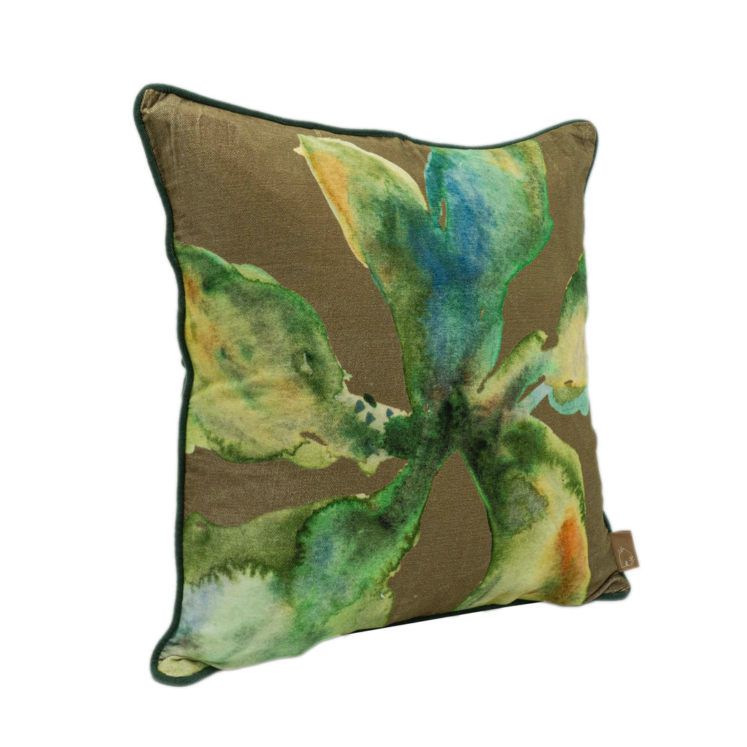 Bloom Olive Velvet Cushion Cover