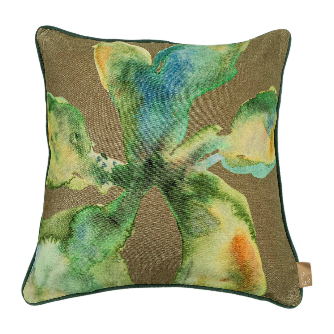 Bloom Olive Velvet Cushion Cover