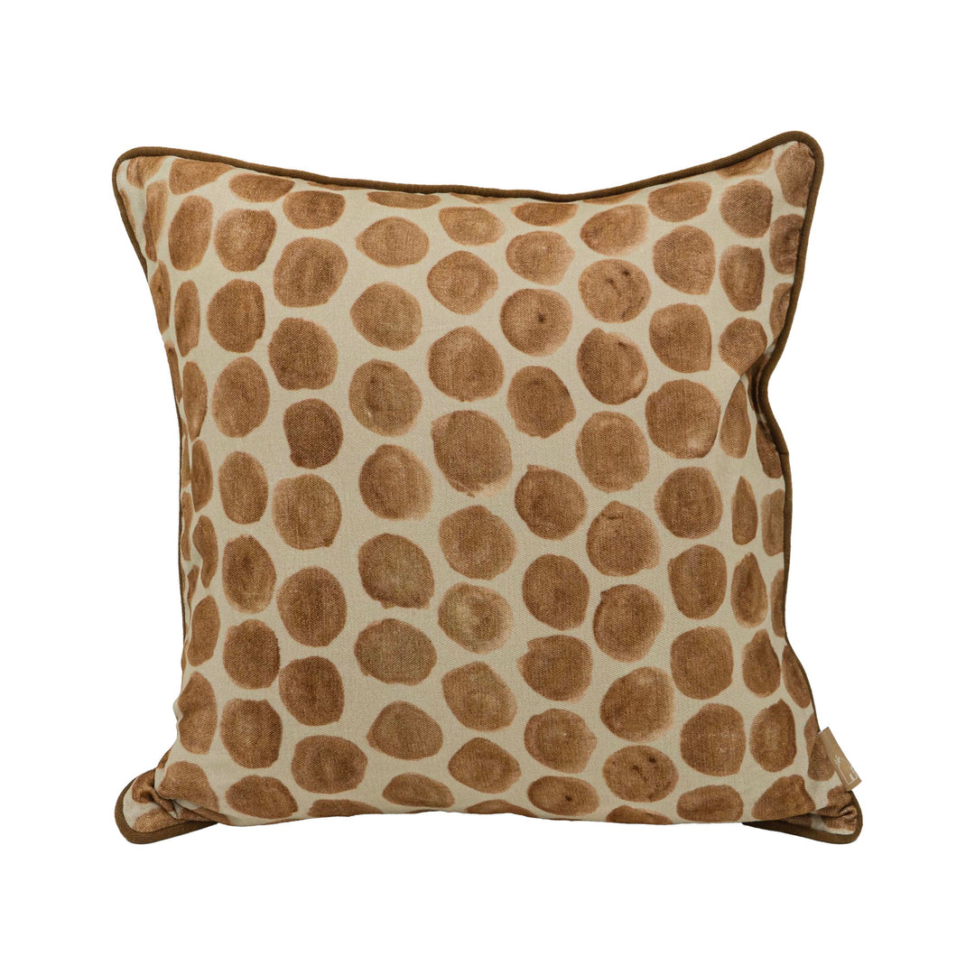 Polka Dot Caramel Velvet Cushion Cover