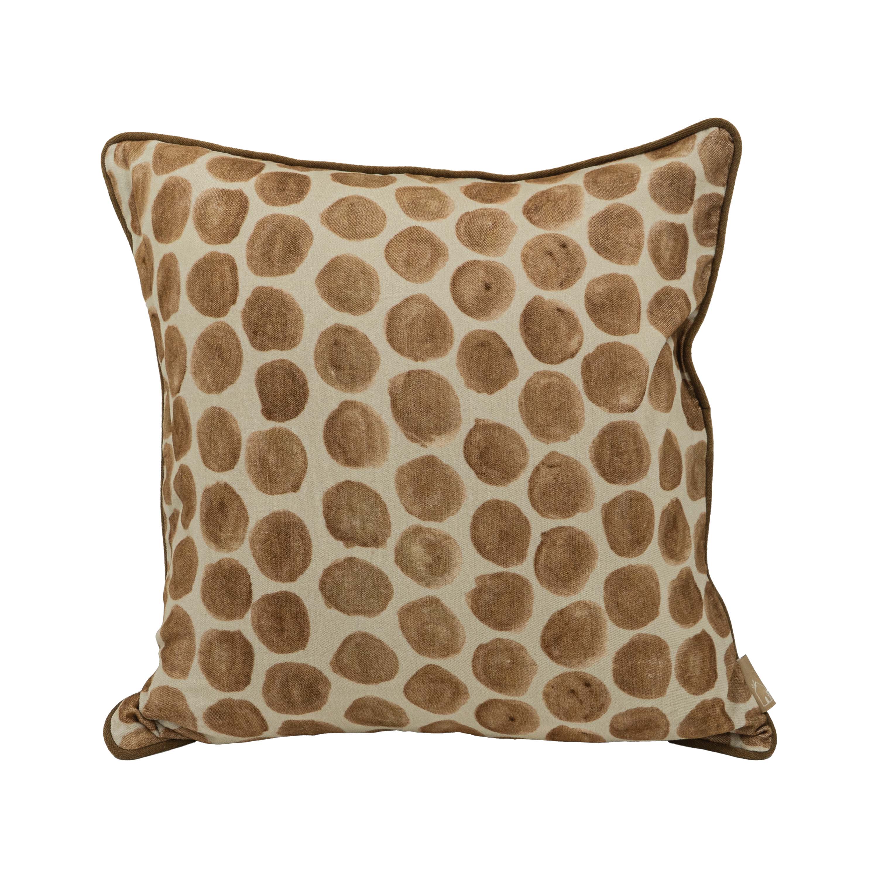 Polka Dot Caramel Velvet Cushion Cover