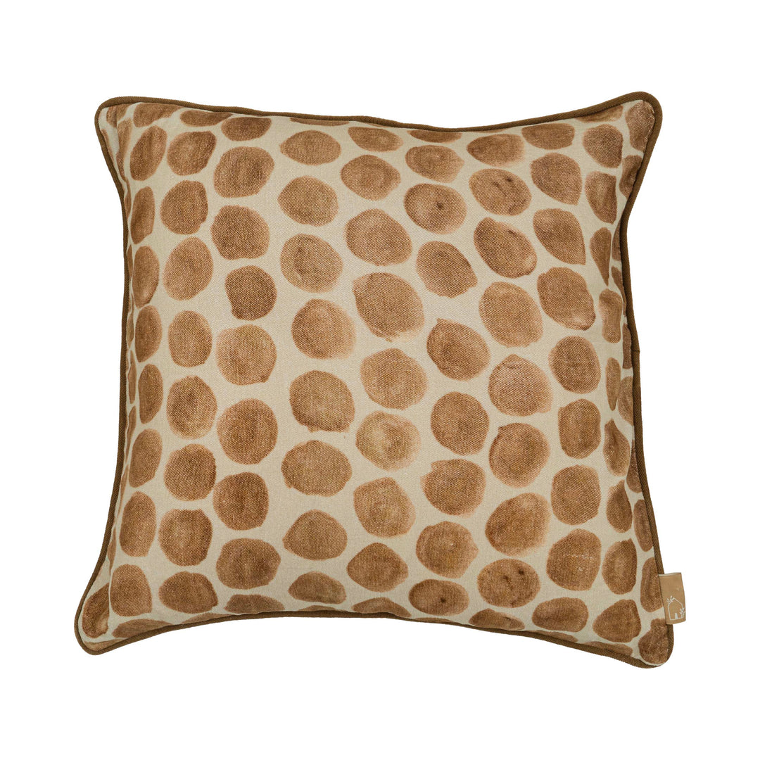 Polka Dot Caramel Velvet Cushion Cover