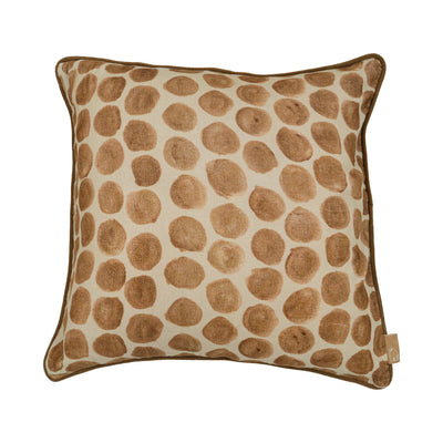 Polka Dot Caramel Velvet Cushion Cover