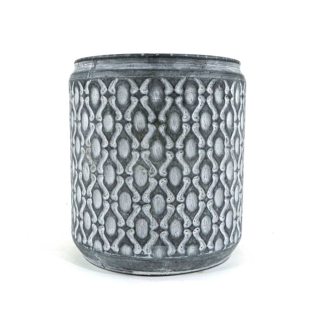 Gloria Grey Metal Planter Oxidized