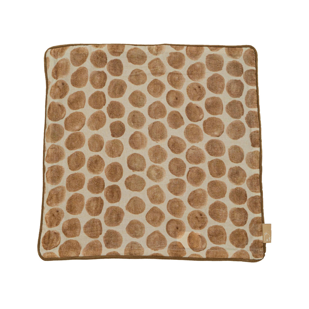 Polka Dot Caramel Velvet Cushion Cover