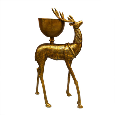 Deer Sculpture With Bowl