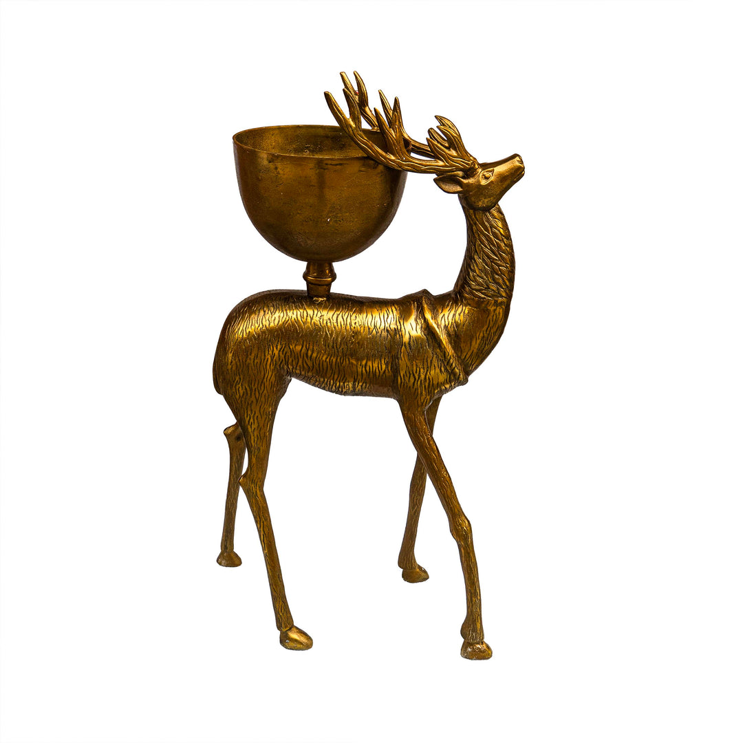 Deer Sculpture With Bowl