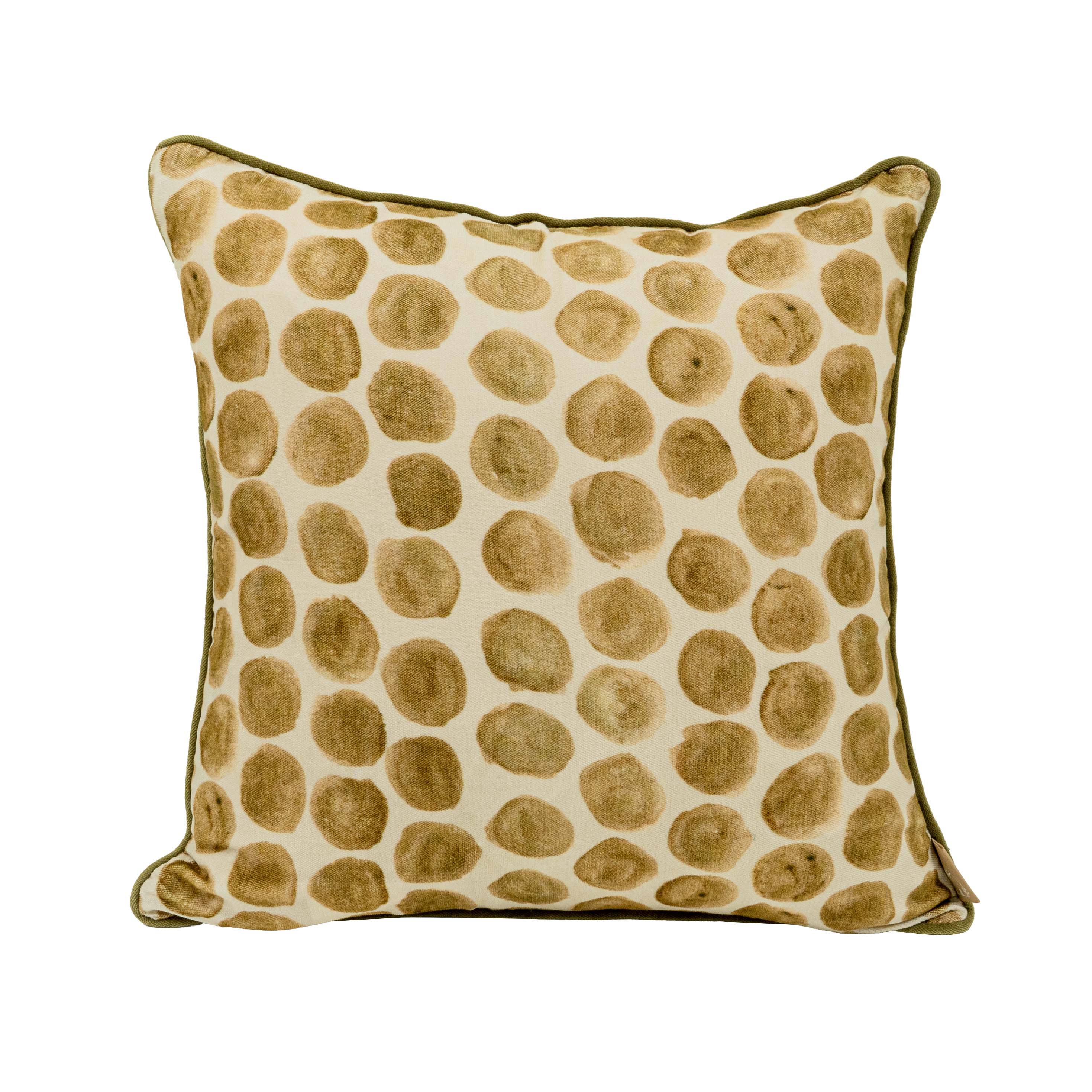 Polka Dot Olive Velvet Cushion Cover