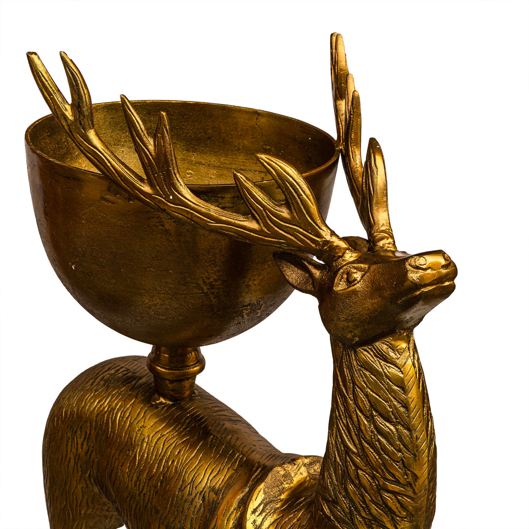 Deer Sculpture With Bowl