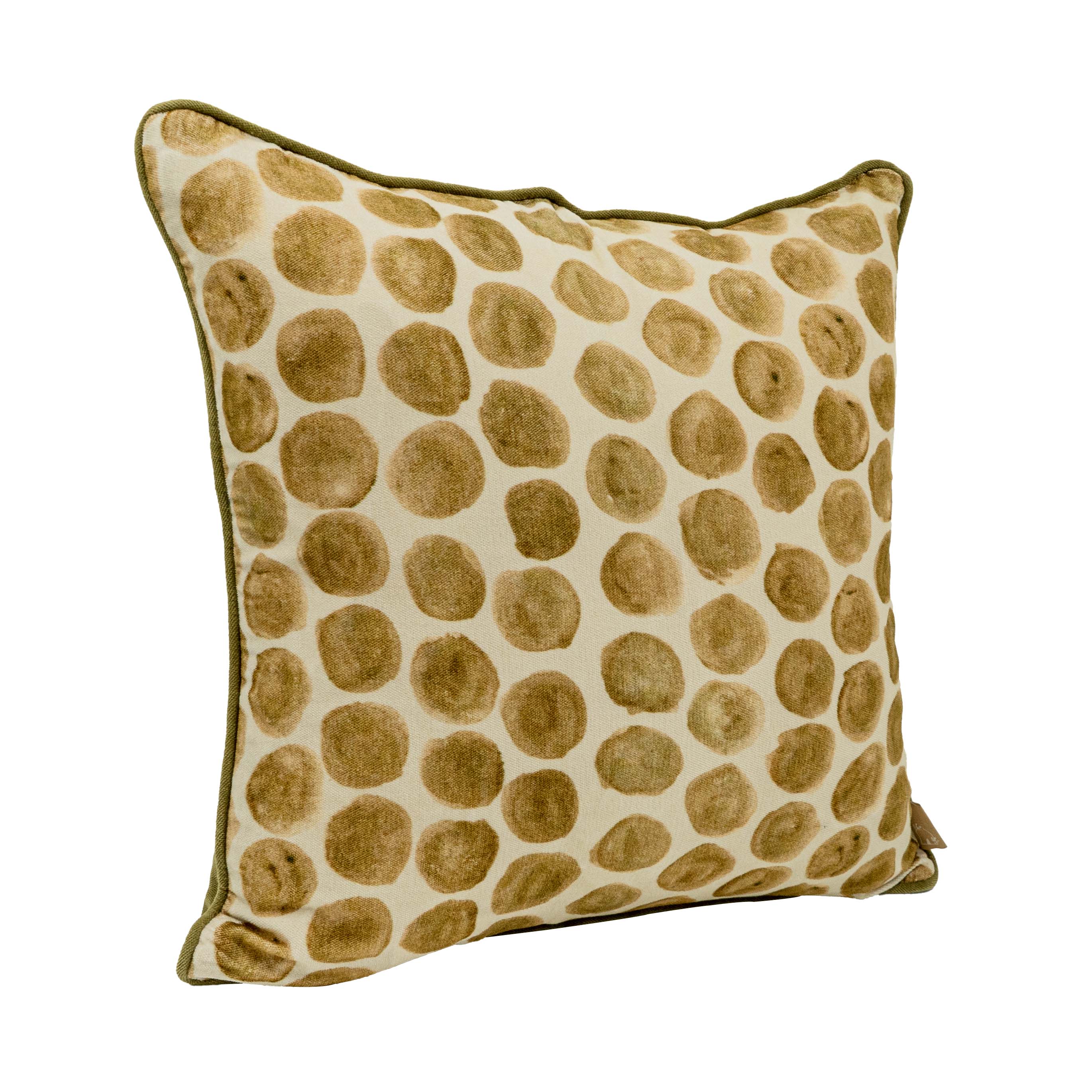 Polka Dot Olive Velvet Cushion Cover