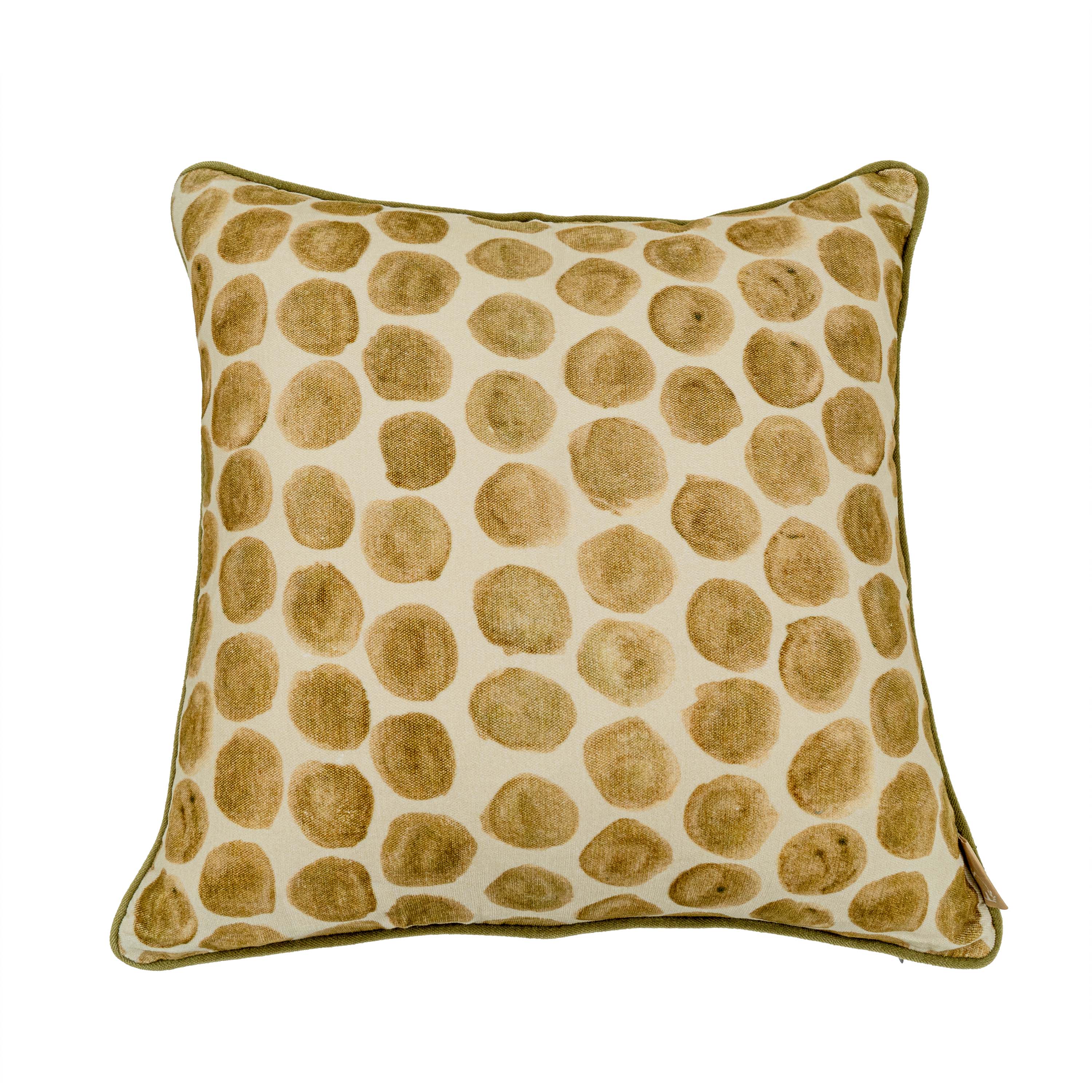 Polka Dot Olive Velvet Cushion Cover
