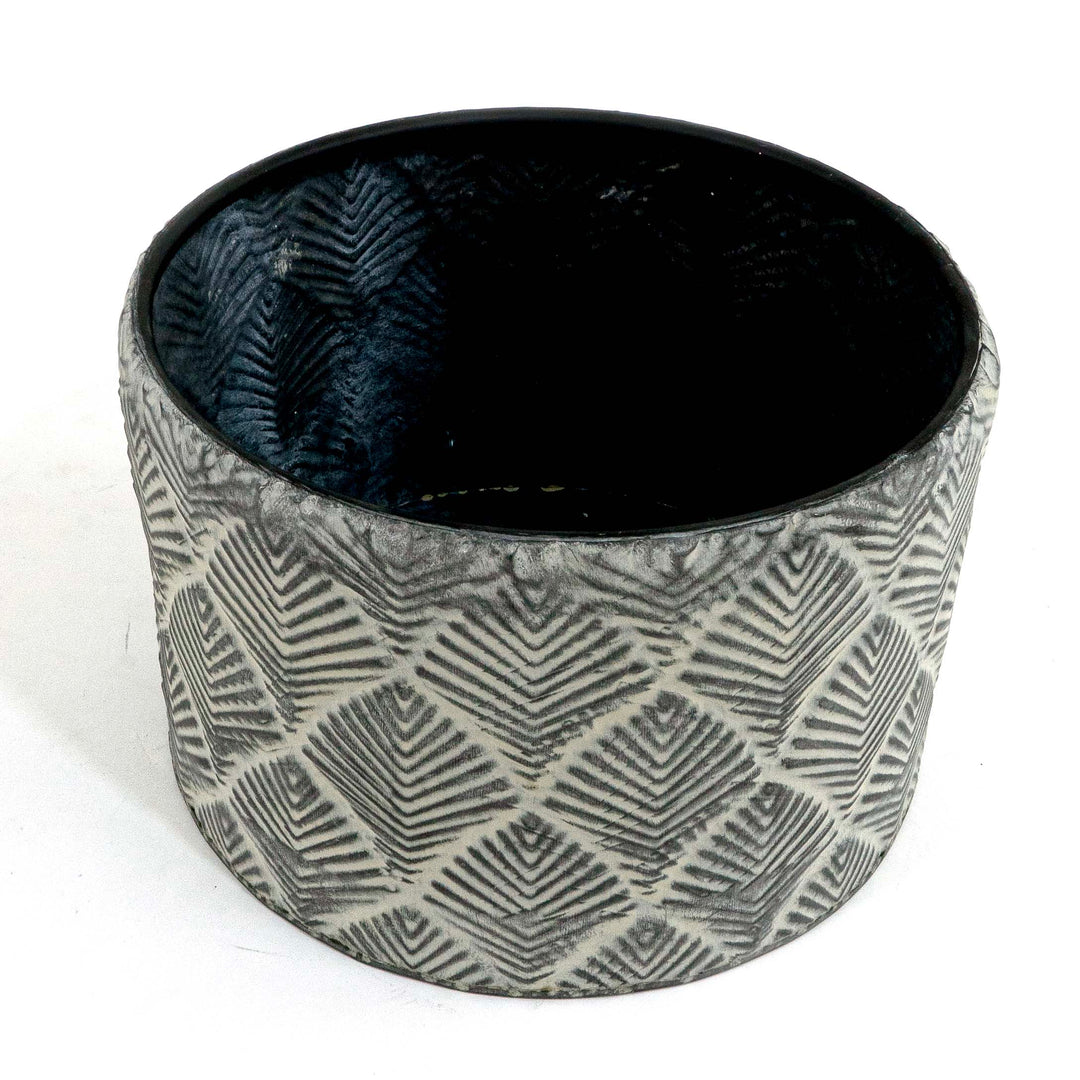 Sarah Oxidized Wide Metal Planter