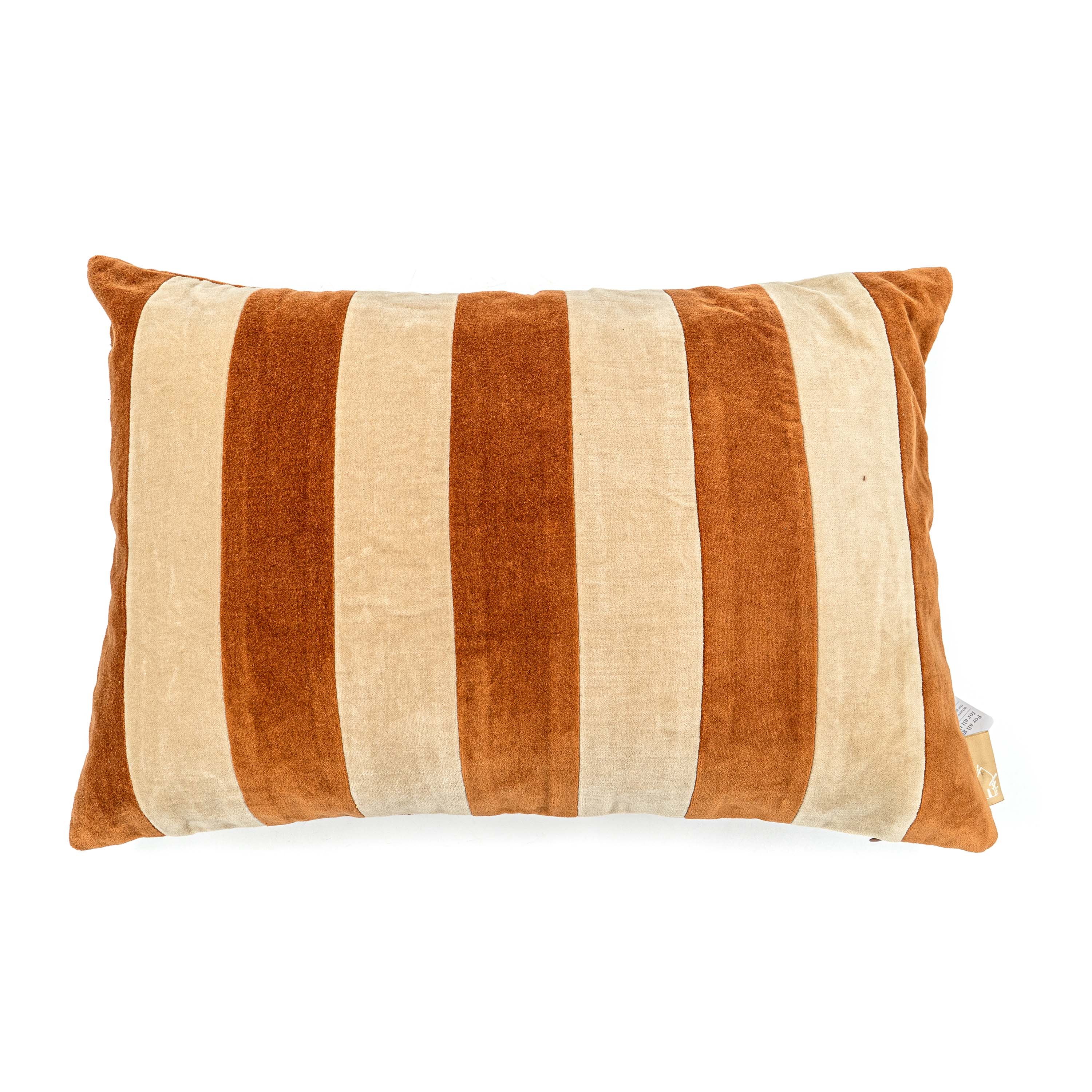 Willow Burnt Orange Velvet Stripe Cushion Cover