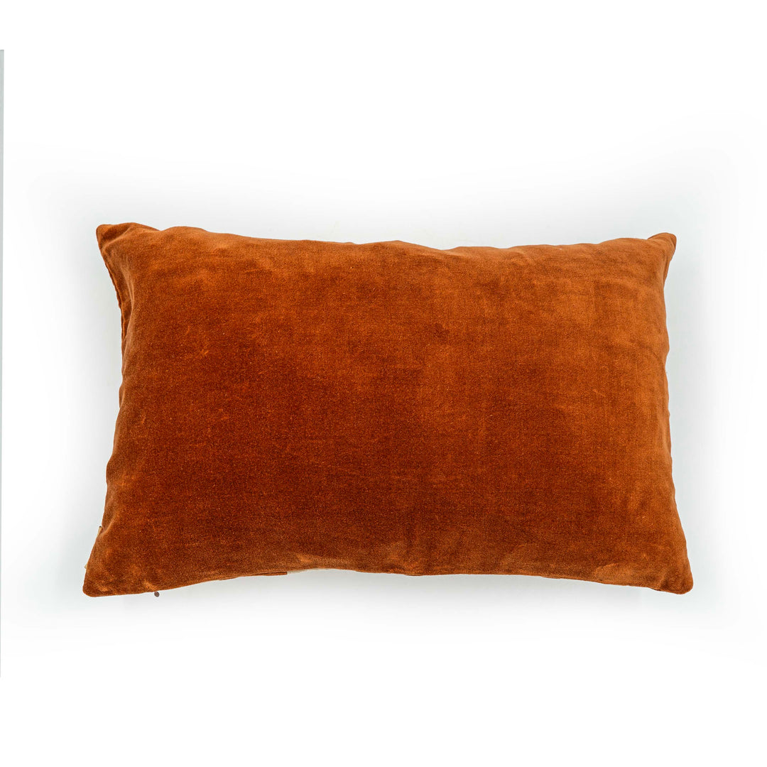 Willow Burnt Orange Velvet Stripe Cushion Cover