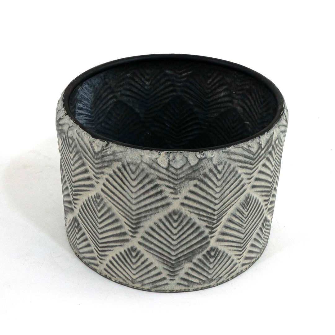 Sarah Oxidized Wide Metal Planter