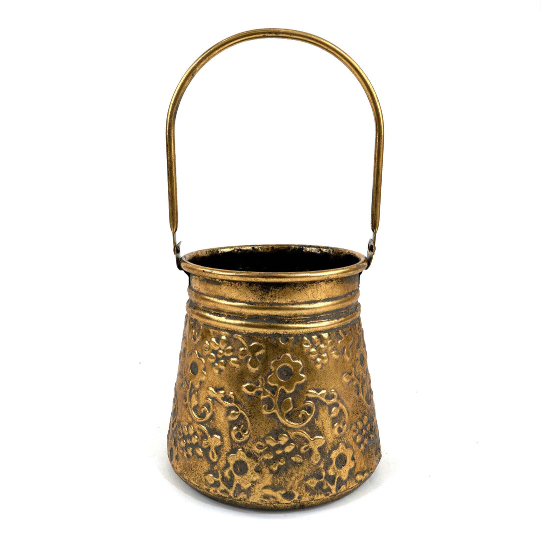 Metal Floral Planter With Holder