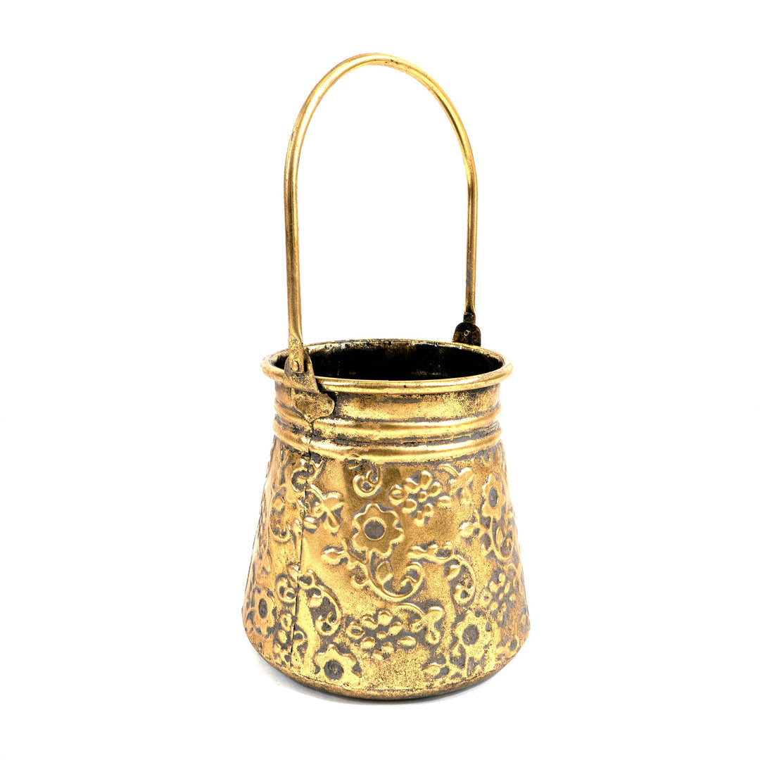 Metal Floral Planter With Holder