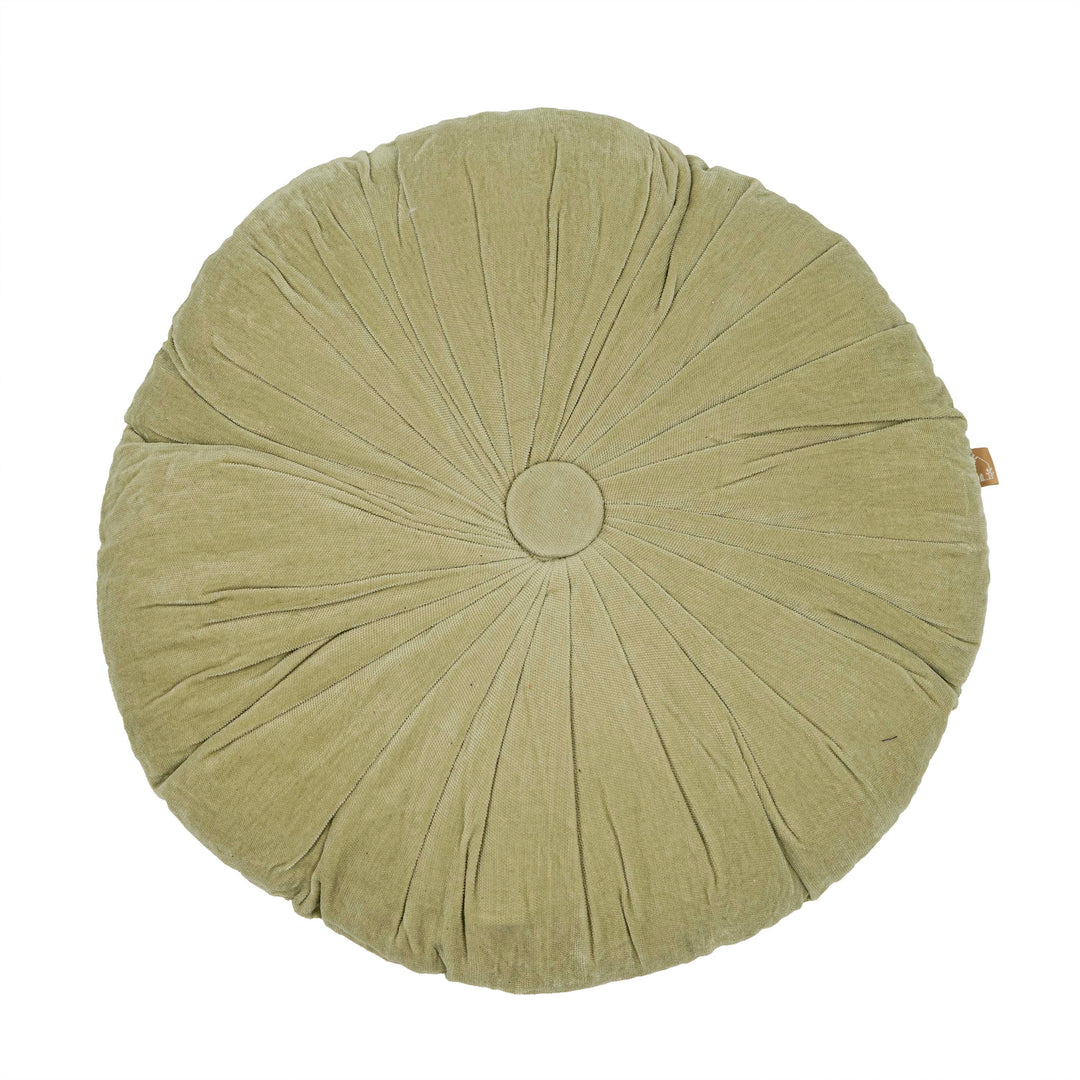 Cuddle Sage Velvet Round Cushion