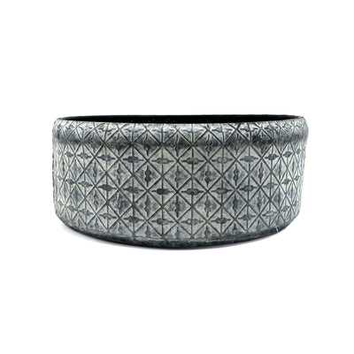 Sarah Oxidized Round Metal Planter