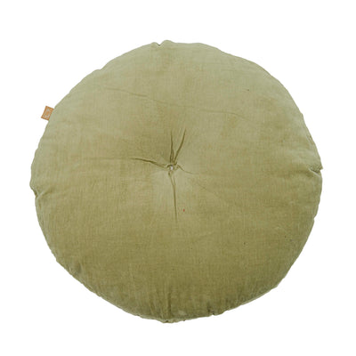 Cuddle Sage Velvet Round Cushion