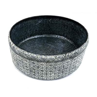 Sarah Oxidized Round Metal Planter