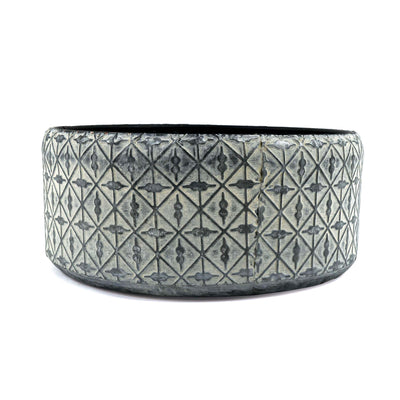 Sarah Oxidized Round Metal Planter