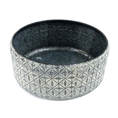 Sarah Oxidized Round Metal Planter