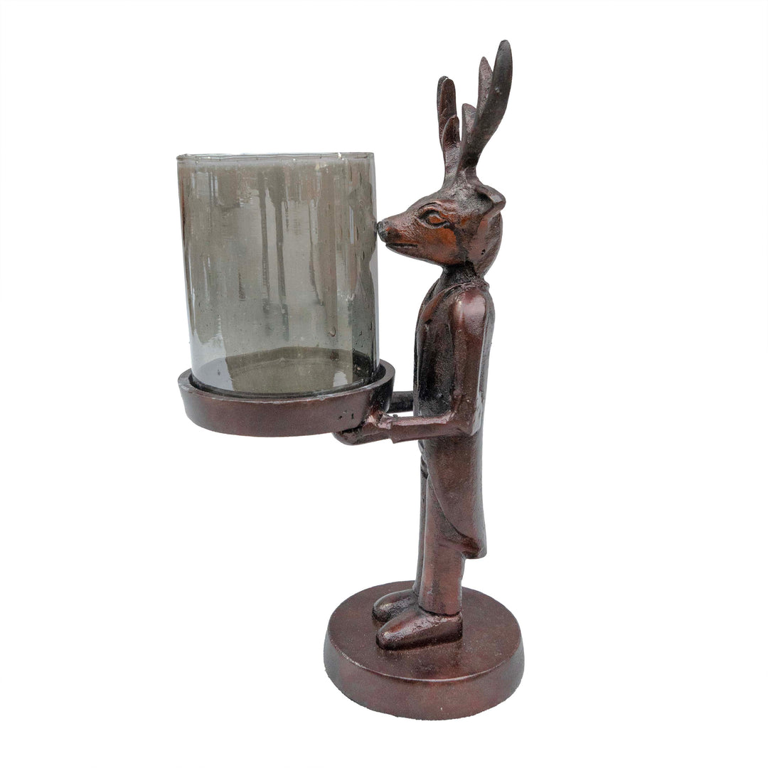 Fox Man Hurricane Candle Holder