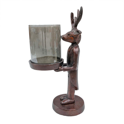 Fox Man Hurricane Candle Holder