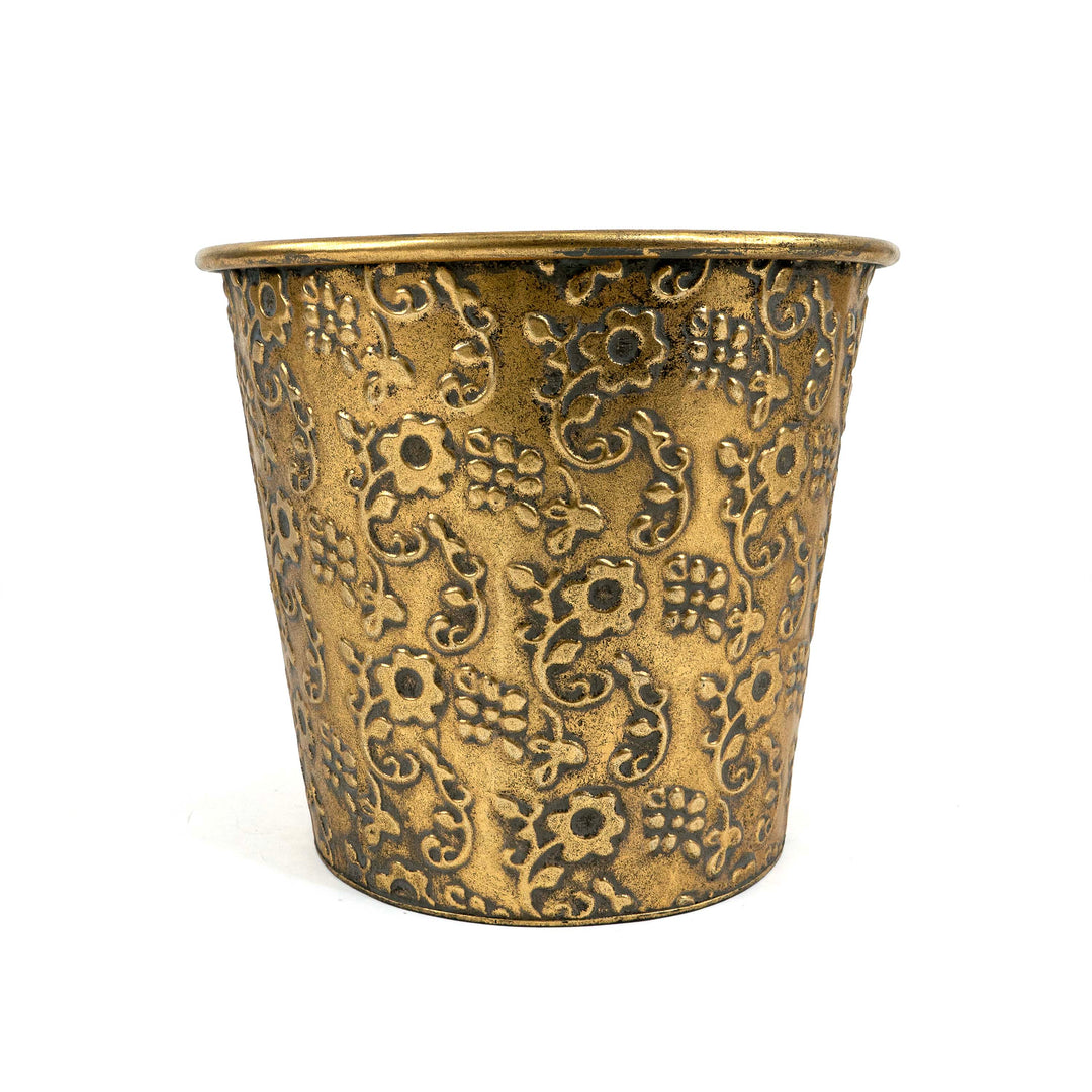 Metal Floral Wide Planter