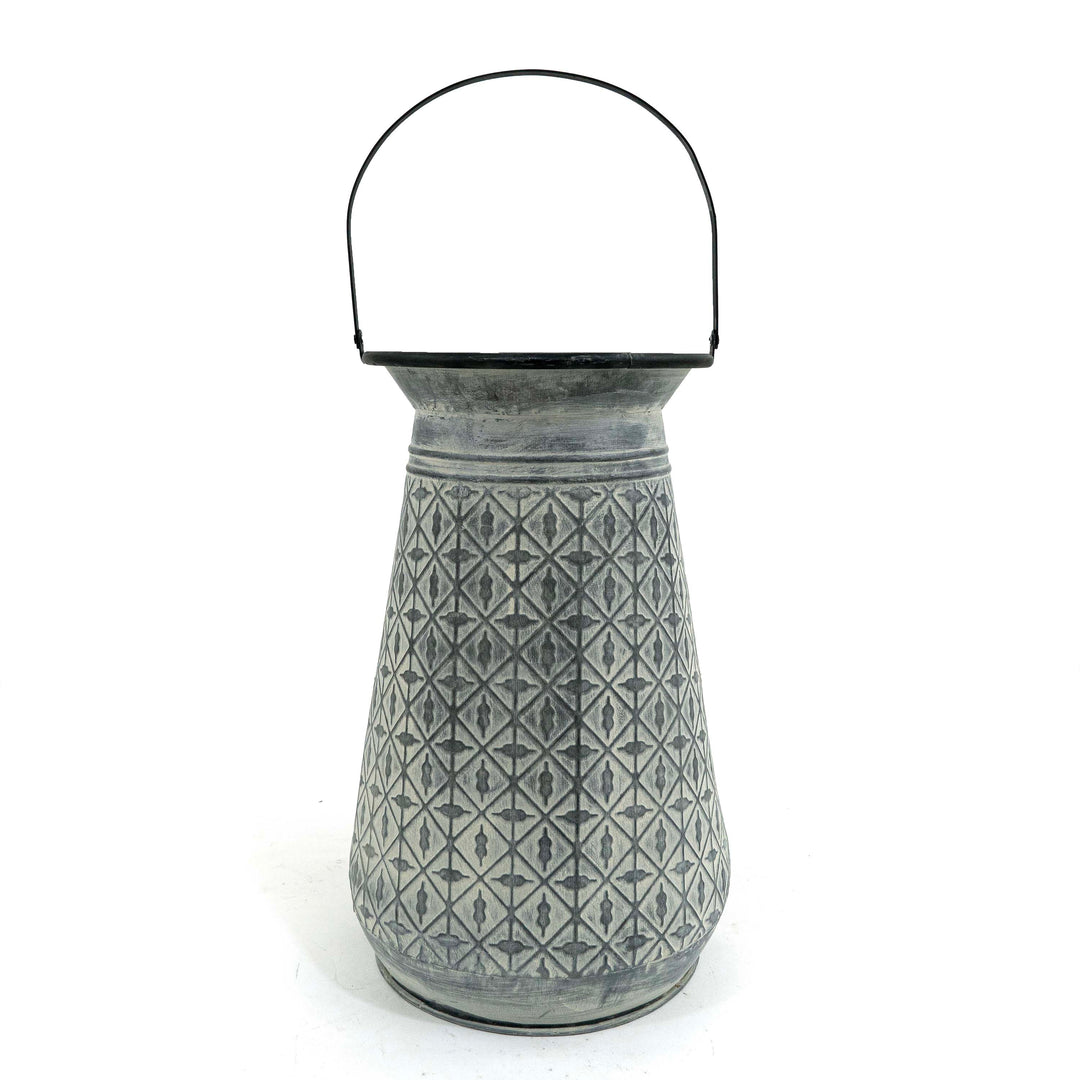 Gloria Metal Oxidized Vase With Holder